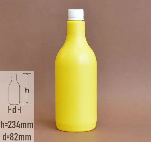 Sticla plastic 750ml culoare galben cu capac cu autosigilare alb